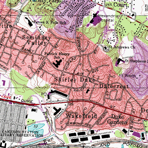 Topographic Map of Shirley Duke, VA
