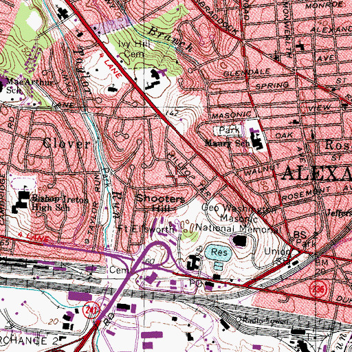 Topographic Map of Shooters Hill, VA