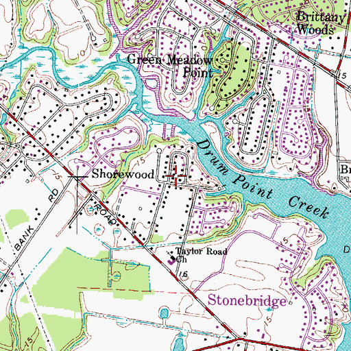 Topographic Map of Shorewood, VA