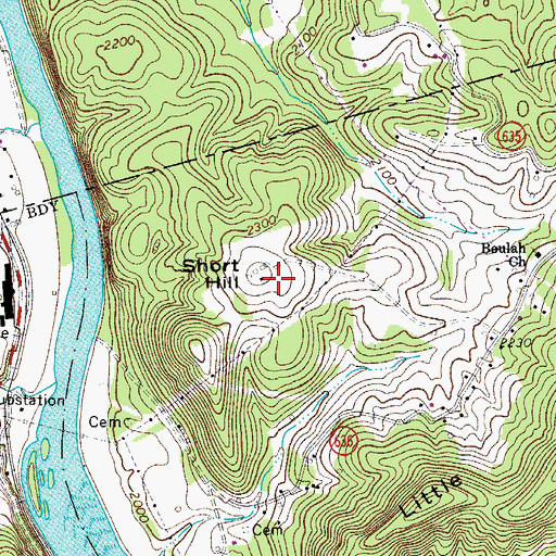 Topographic Map of Short Hill, VA