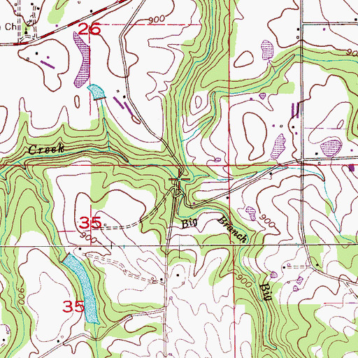 Topographic Map of Flats Ford Bridge, AL