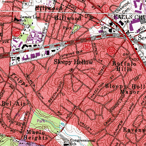 Topographic Map of Sleepy Hollow, VA