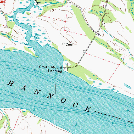 Topographic Map of Smith Mount Landing, VA