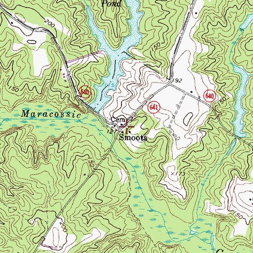 Topographic Map of Smoots, VA