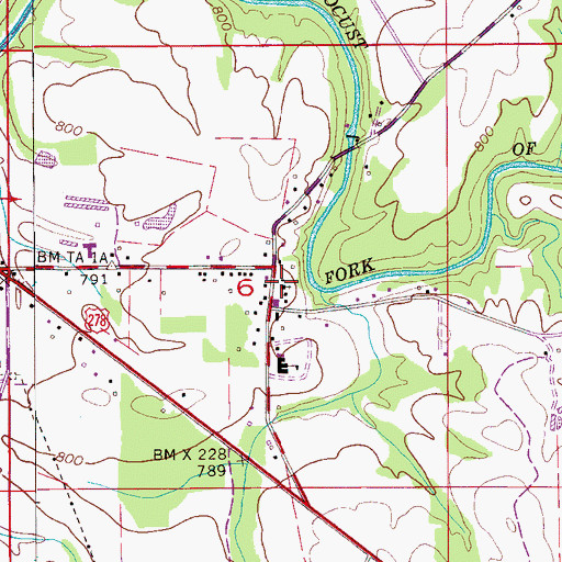 Topographic Map of Old Snead, AL