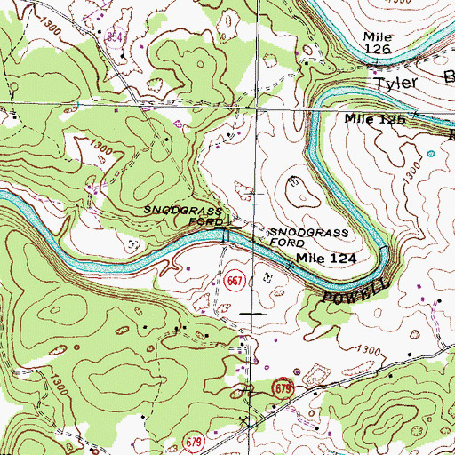 Topographic Map of Snodgrass Ford, VA