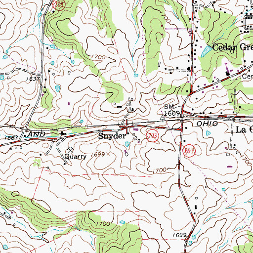 Topographic Map of Snyder, VA