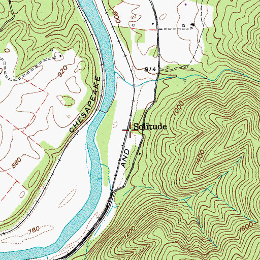 Topographic Map of Solitude, VA