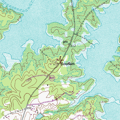 Topographic Map of Soudan, VA