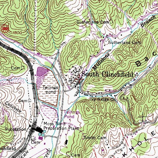 Topographic Map of South Clinchfield, VA