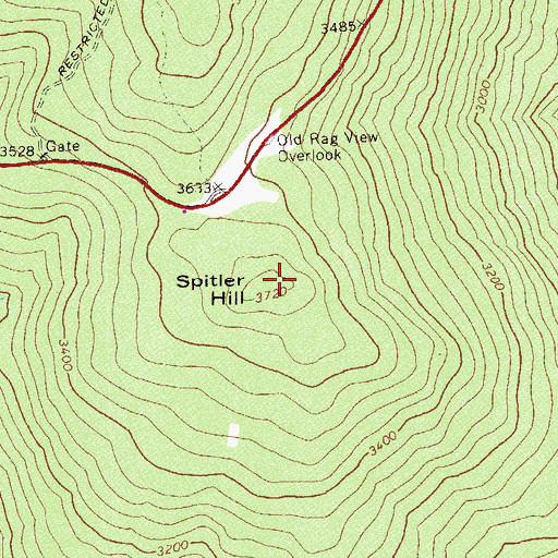 Topographic Map of Spitler Hill, VA
