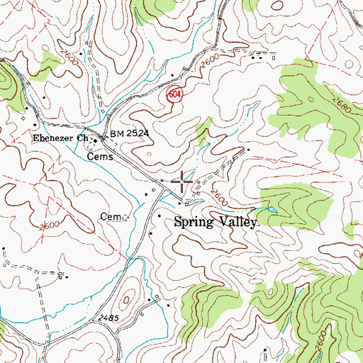 Topographic Map of Spring Valley, VA