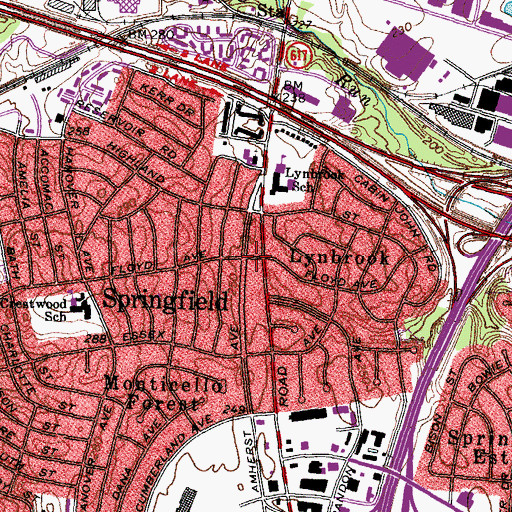 Topographic Map of Springfield, VA