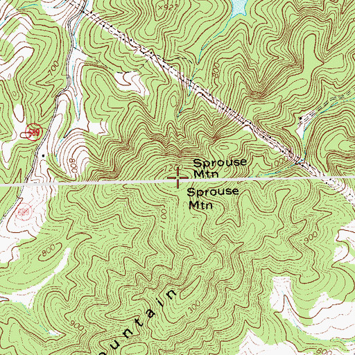 Topographic Map of Sprouse Mountain, VA