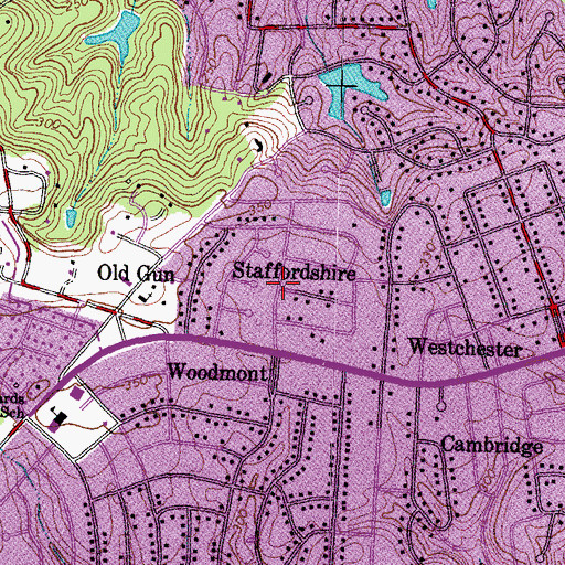 Topographic Map of Staffordshire, VA
