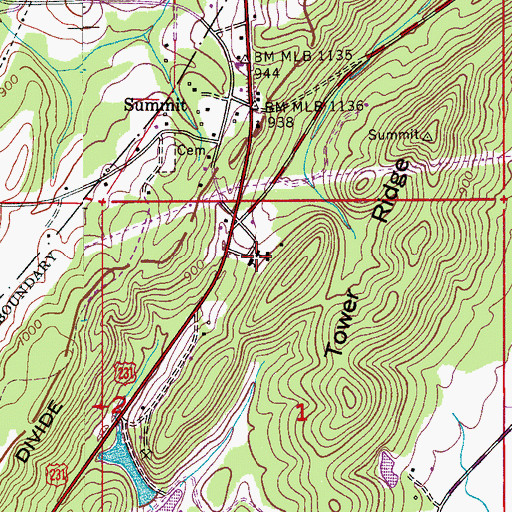 Topographic Map of Summit Elementary School (historical), AL