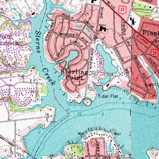 Topographic Map of Sterling Point, VA