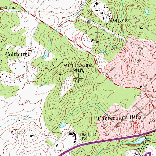 Topographic Map of Stillhouse Mountain, VA