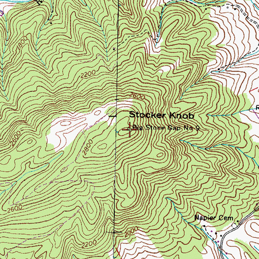 Topographic Map of Stocker Knob, VA