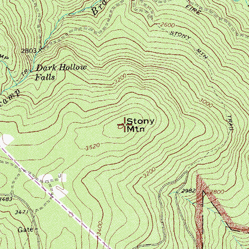 Topographic Map of Stony Mountain, VA
