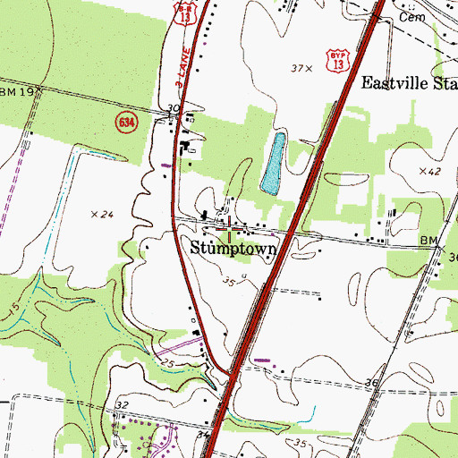 Topographic Map of Stumptown, VA