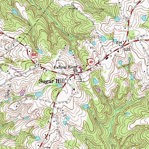 Topographic Map of Sugar Hill, VA