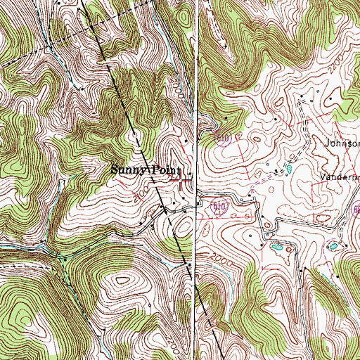 Topographic Map of Sunny Point, VA