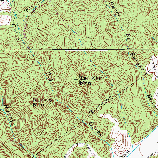 Topographic Map of Tar Kiln Mountain, VA