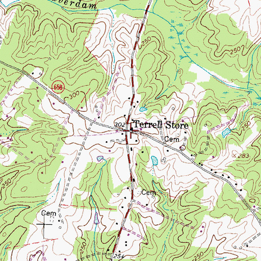 Topographic Map of Terrell Store, VA