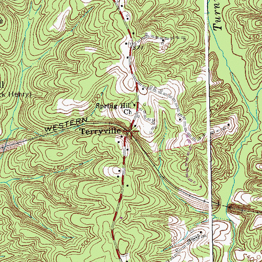 Topographic Map of Terryville, VA