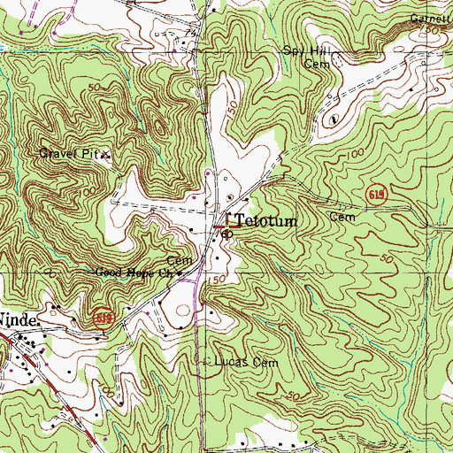 Topographic Map of Tetotum, VA