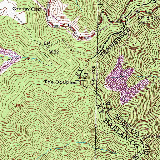 Topographic Map of The Doubles, VA