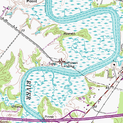 Topographic Map of Thompson Landing, VA