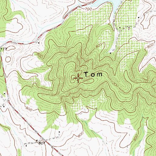 Topographic Map of Tom Mountain, VA