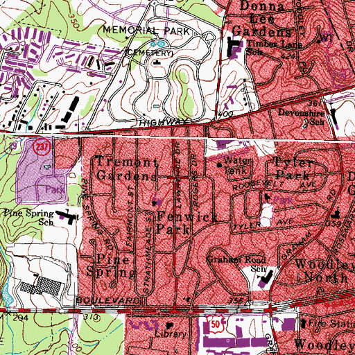 Topographic Map of Tremont Gardens, VA