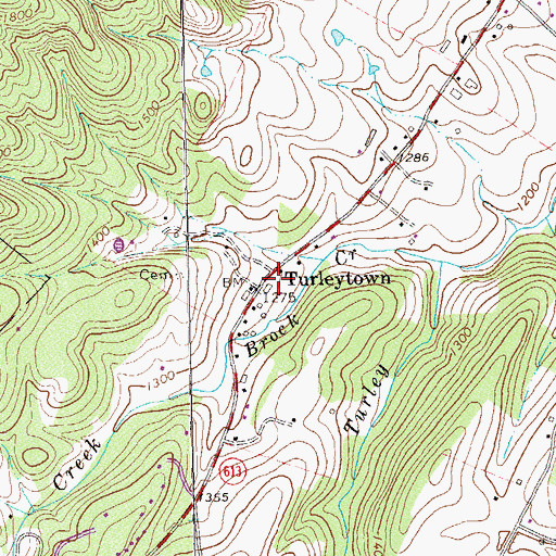 Topographic Map of Turleytown, VA
