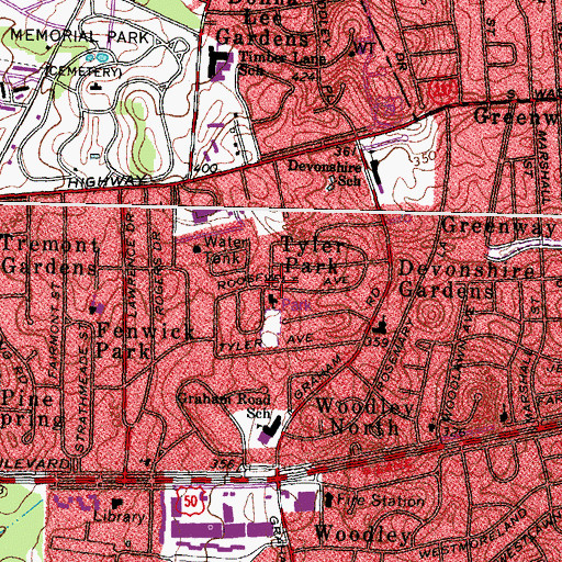 Topographic Map of Tyler Park, VA
