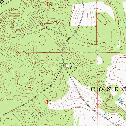 Topographic Map of Shiloh, AL