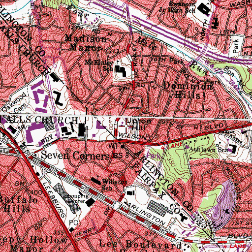 Topographic Map of Upton Hill, VA