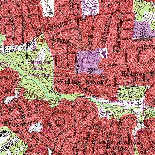 Topographic Map of Valley Brook, VA