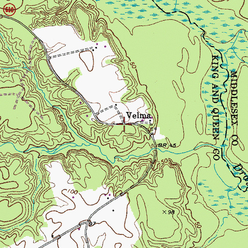Topographic Map of Velma, VA