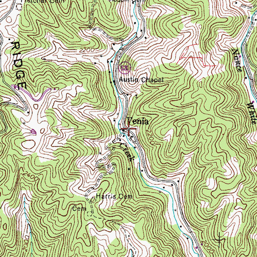 Topographic Map of Venia, VA