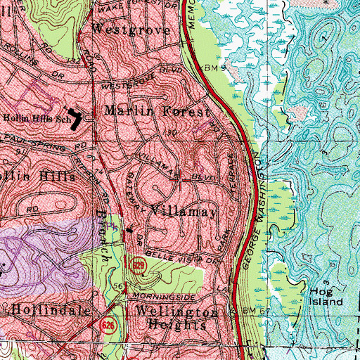Topographic Map of Villamay, VA