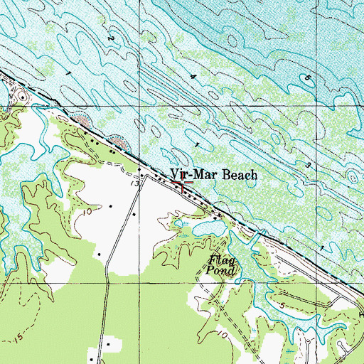 Topographic Map of Vir-Mar Beach, VA