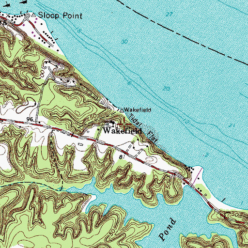 Topographic Map of Wakefield, VA