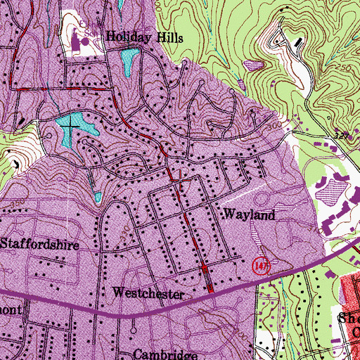 Topographic Map of Wayland, VA