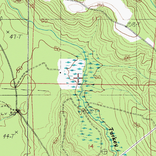 Topographic Map of Blacks Mill (historical), AL