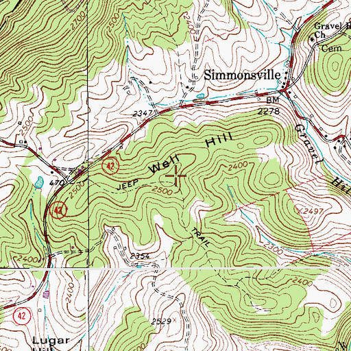 Topographic Map of Well Hill, VA
