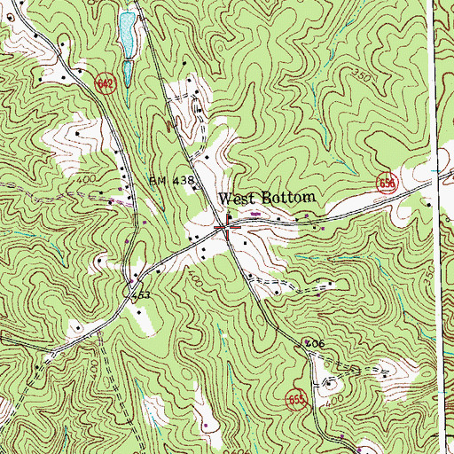 Topographic Map of West Bottom, VA