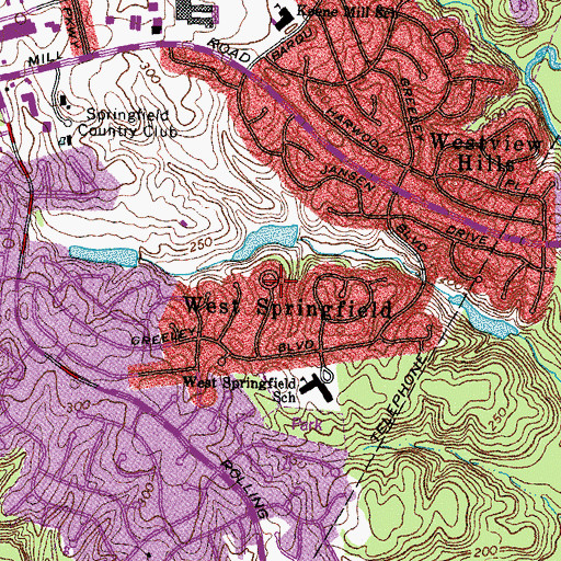 Topographic Map of West Springfield, VA